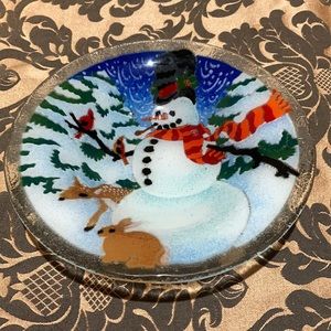 Glass Christmas bowl